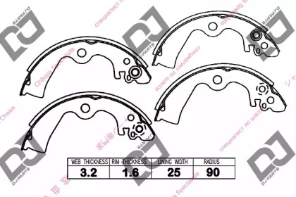 Комлект тормозных накладок DJ PARTS BS1124